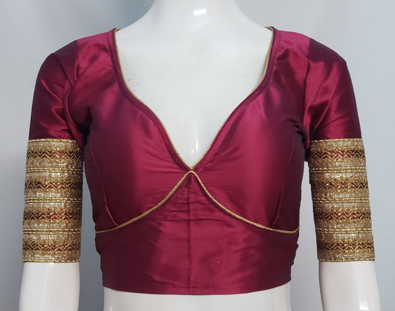 Magenta Color Samo Silk Blouse