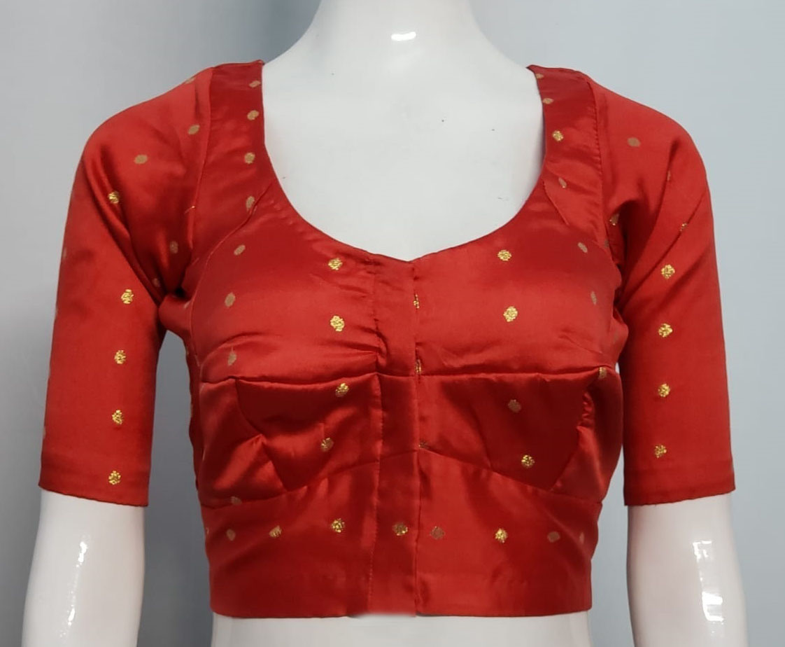 Crimson Red Color Taffeta Silk Blouse