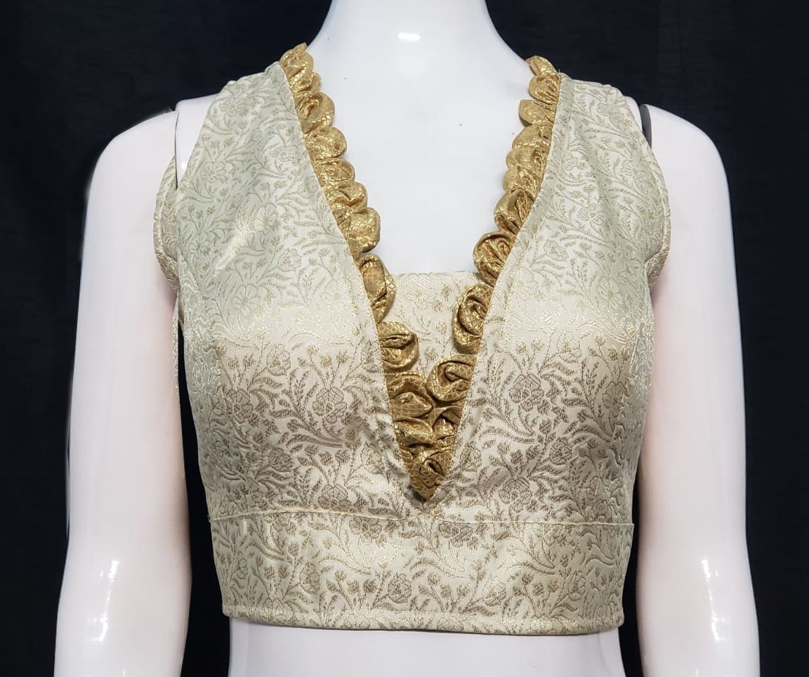 Golden Color Brocade Blouse