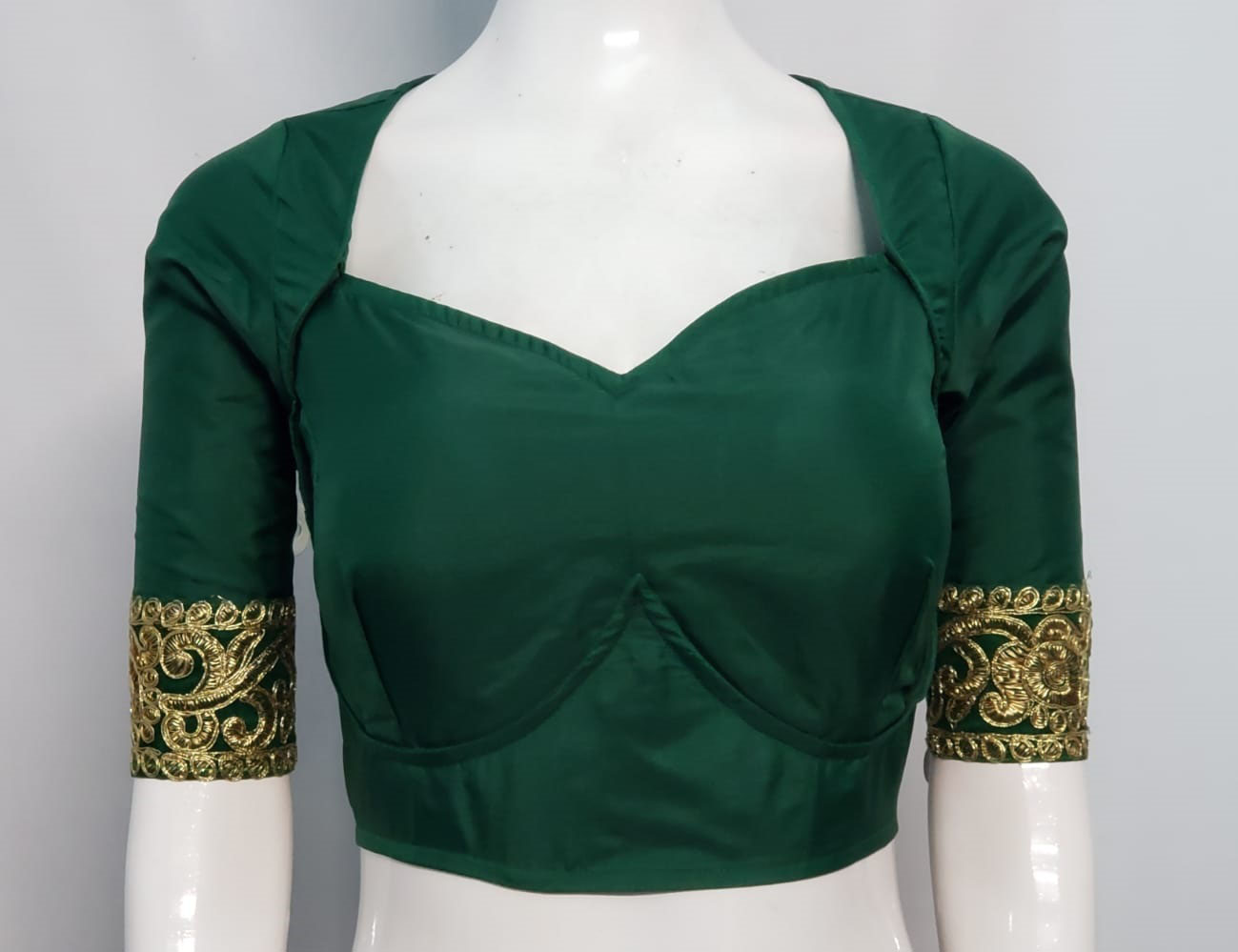 Emerald Green Color Samo Silk Blouse