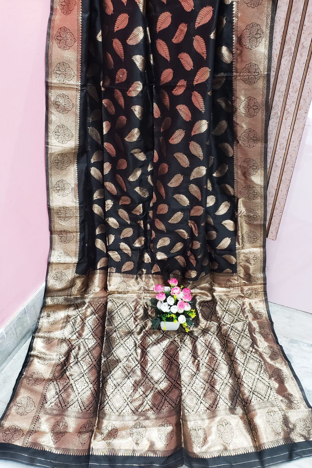 Black Color Katan Benarasi Saree