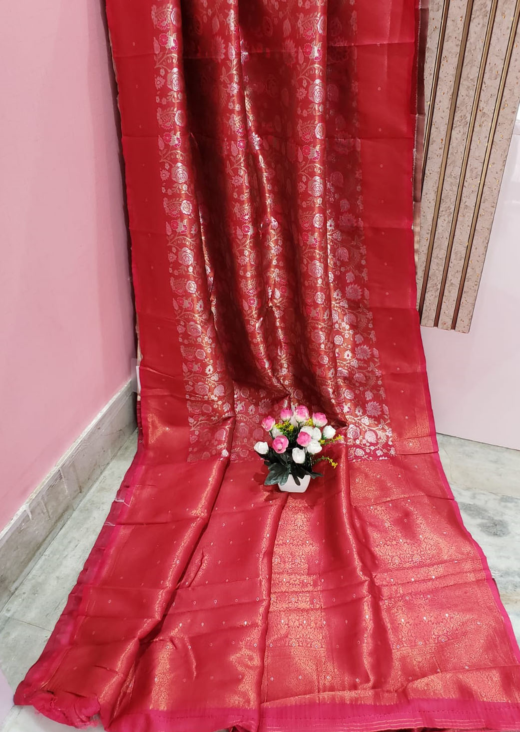 Red Color Tissue Saree