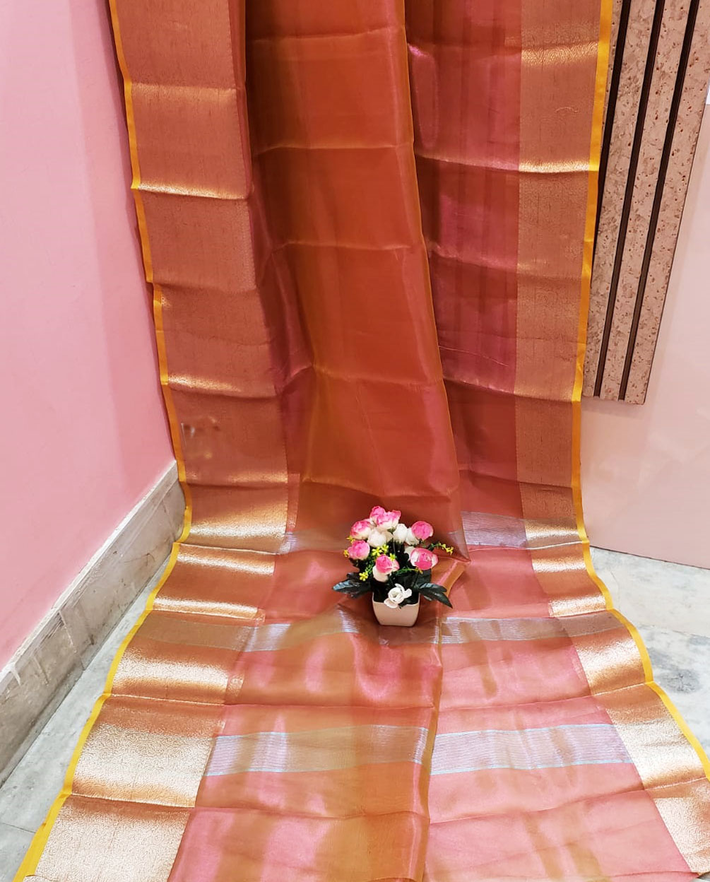 Orange Color Tissue Saree