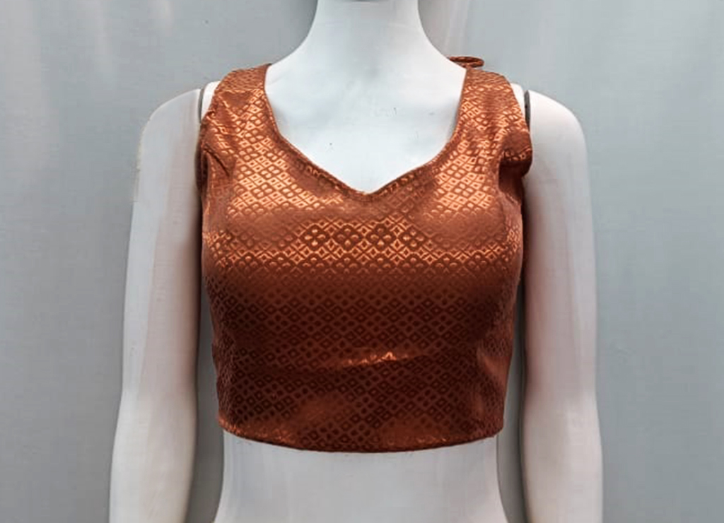 Copper Color Brocade Blouse