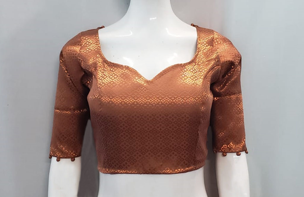 Copper Color Brocade Blouse