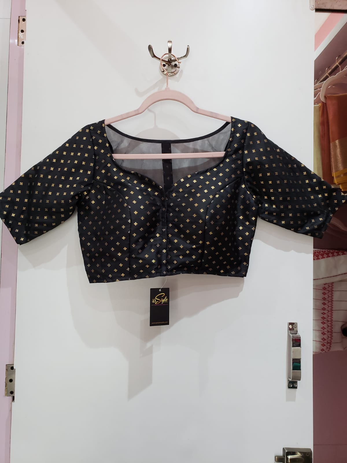 Black Color Brocade Blouse