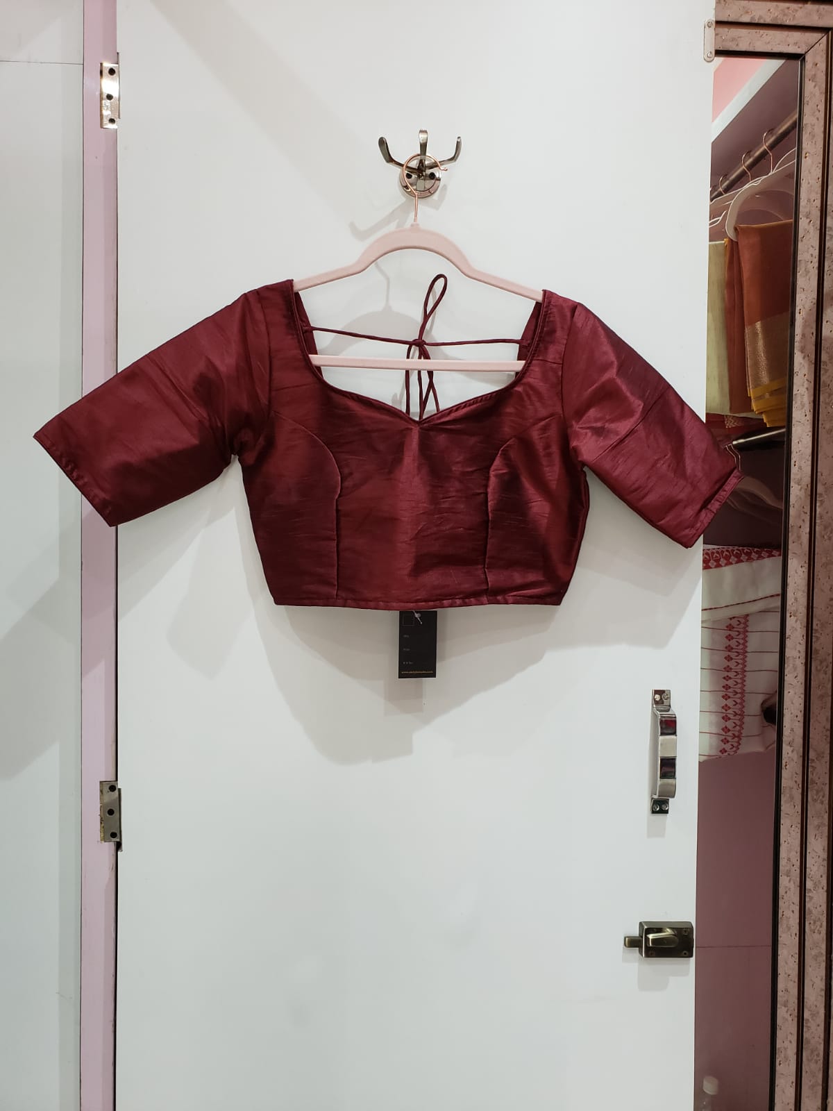 Maroon Color Raw Silk Blouse