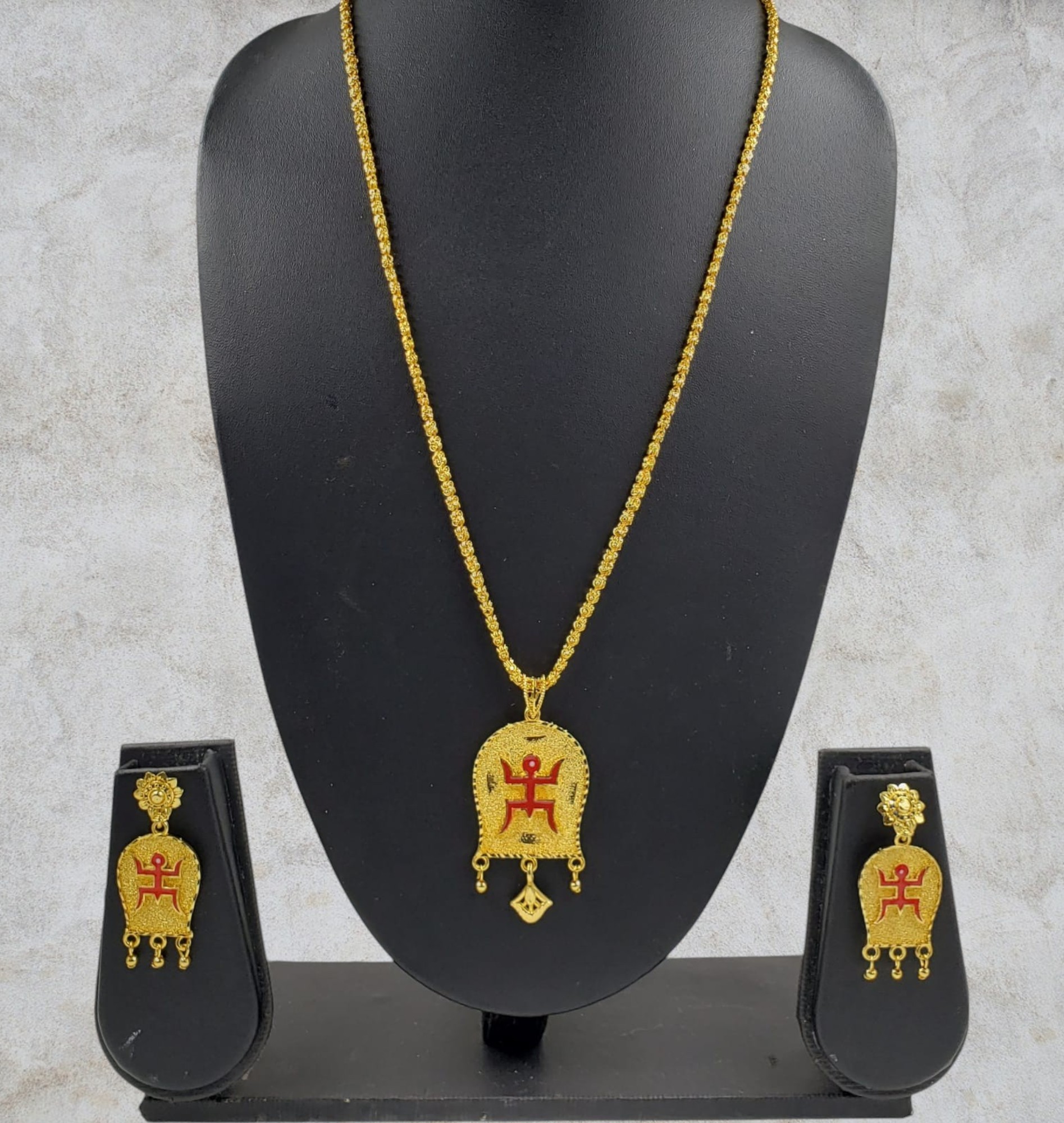 Gold Polish Meenakari Necklace Set