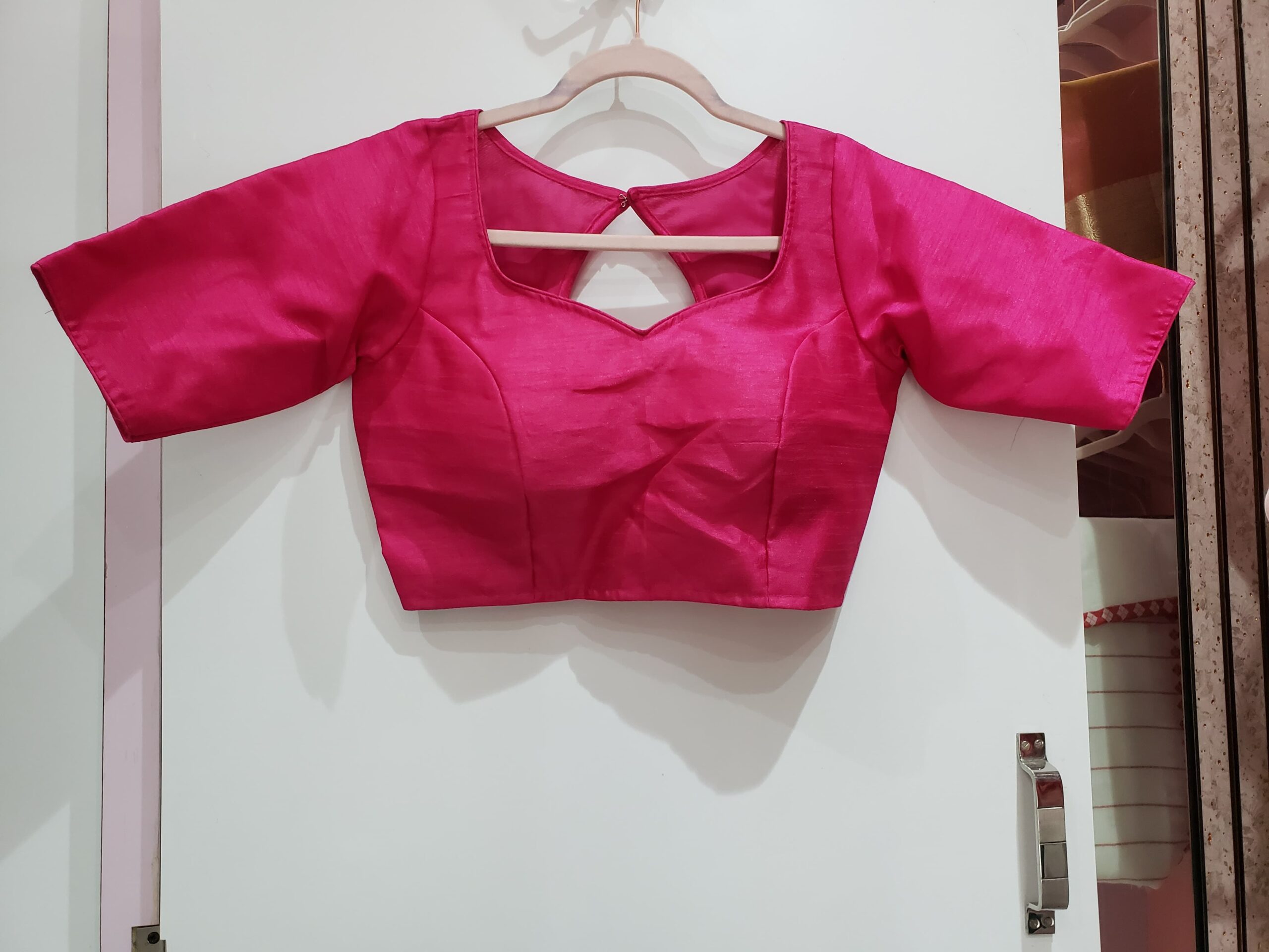 Magenta Color Raw Silk Blouse